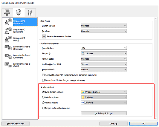 gambar: Kotak dialog Setelan